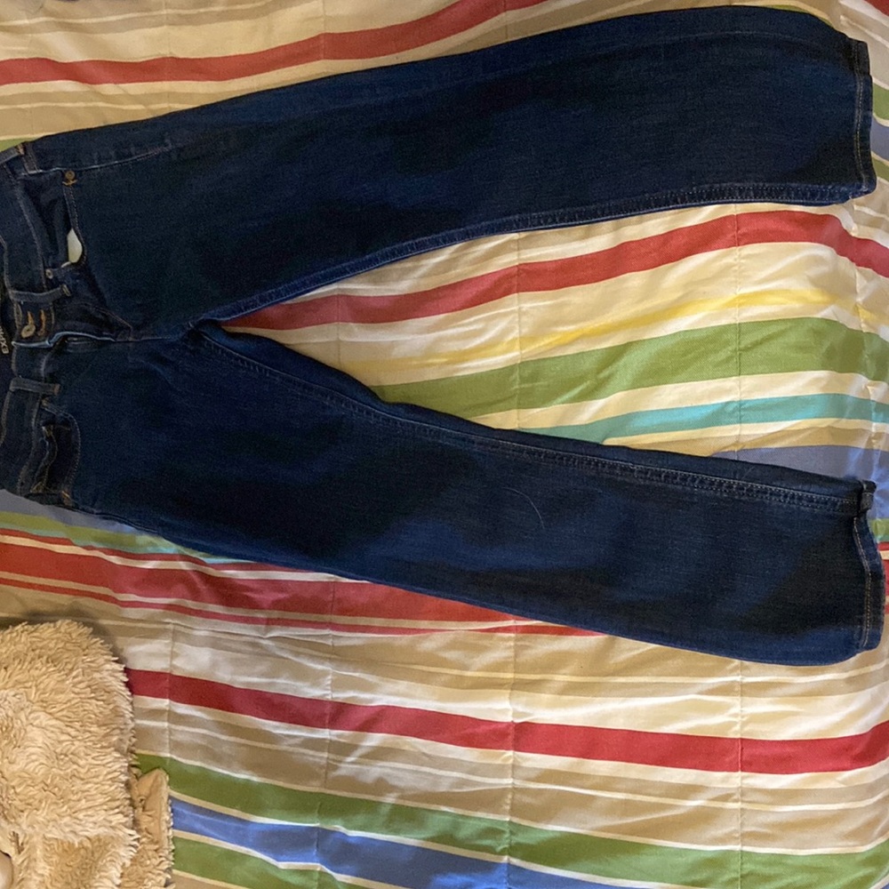 Express dark blue cropped legging jeans